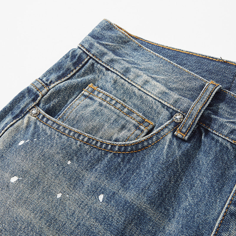 Loose Straight Retro Vintage Cargo Denim Pants