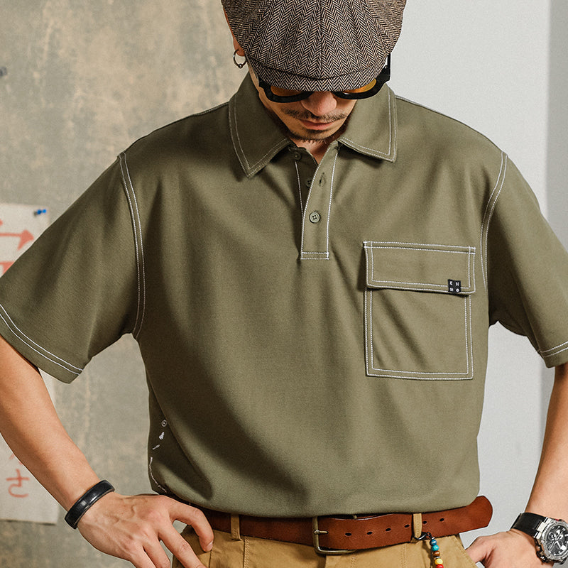 Classic plain pocket polo shirt