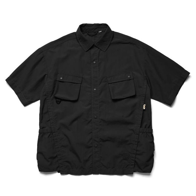 Multi-pocket plain short-sleeved work shirt in four colors