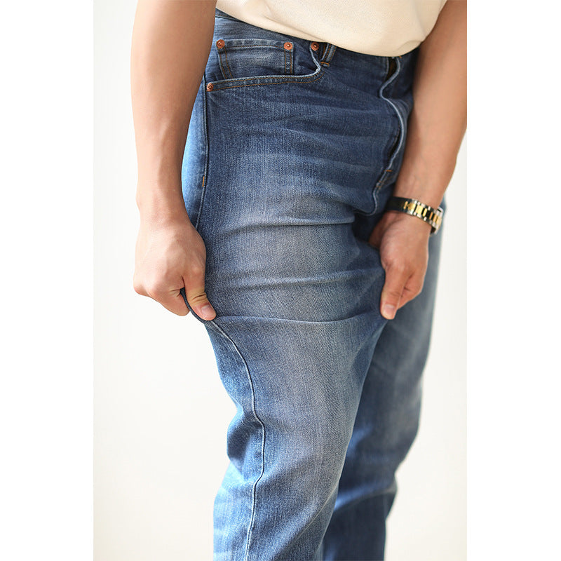 Distressed Stretch Wash Vintage Denim Pants