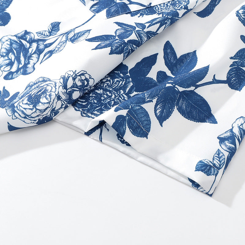 Fresh Cuban-colored all-over print short-sleeved aloha shirt