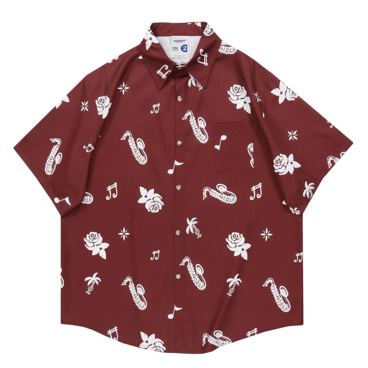 Hawaiian print short sleeve shirt