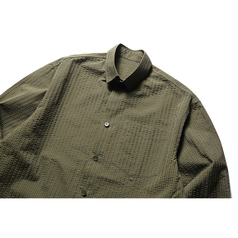 Classic striped long-sleeved work shirt