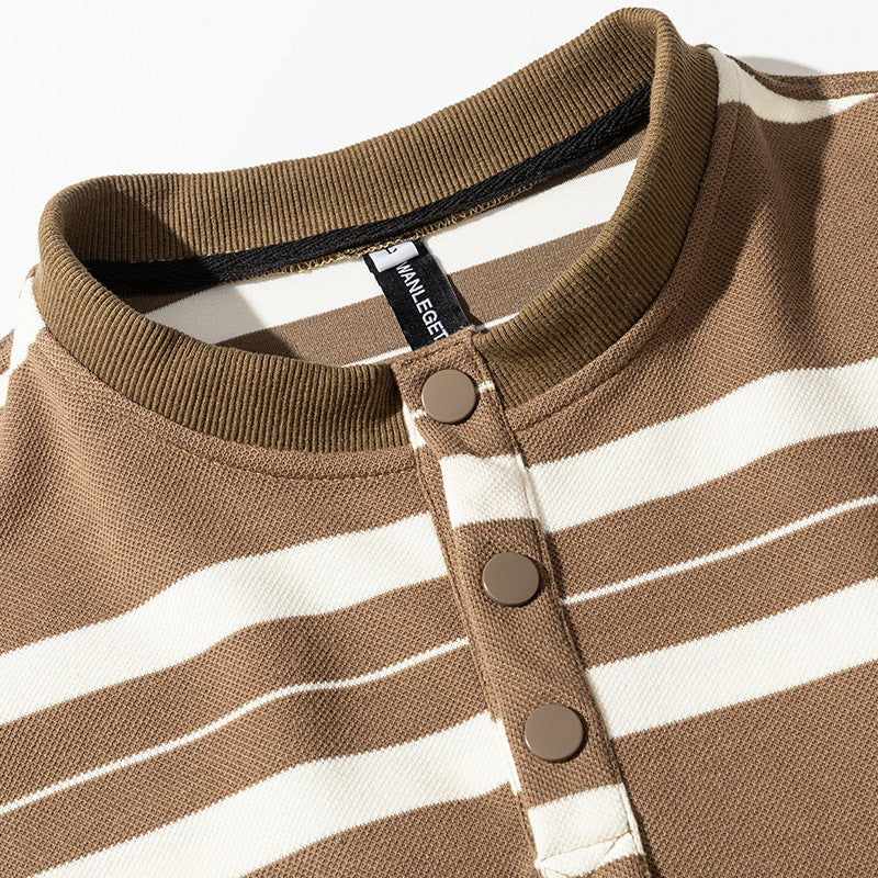 Color-coordinated horizontal striped autumn fashion hoodie
