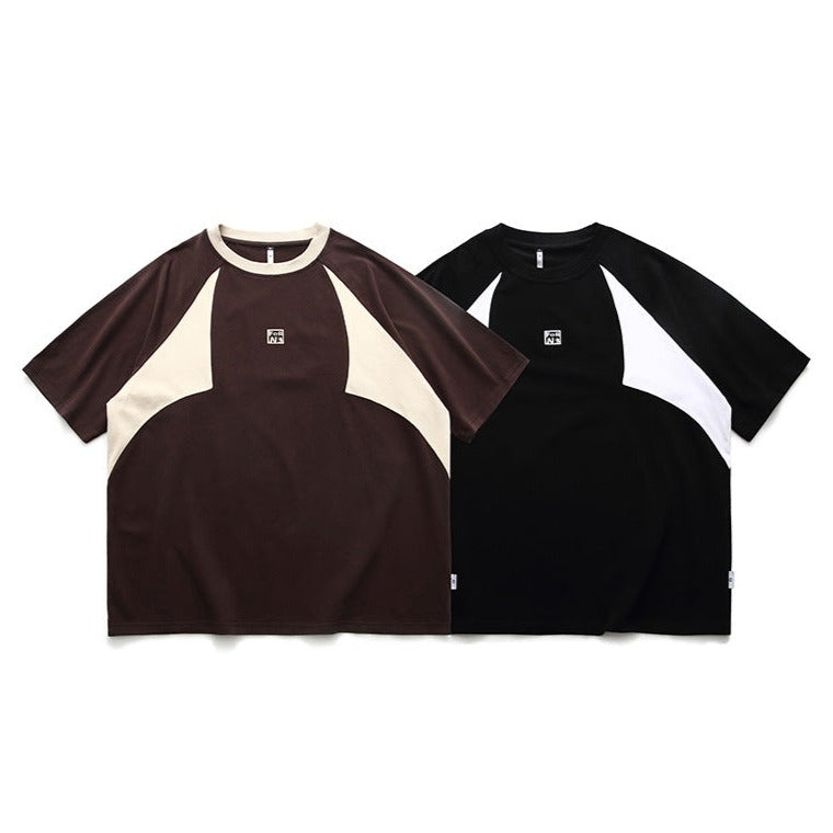 Color-block casual short-sleeved T-shirt