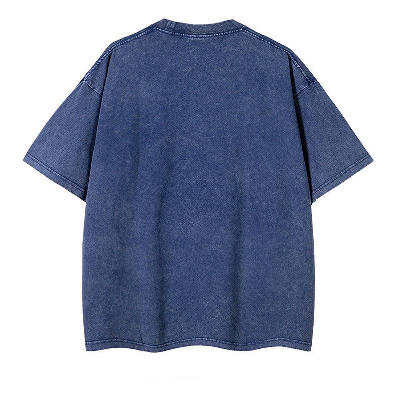 Tie-dye wash and distressed T-shirt in five colors