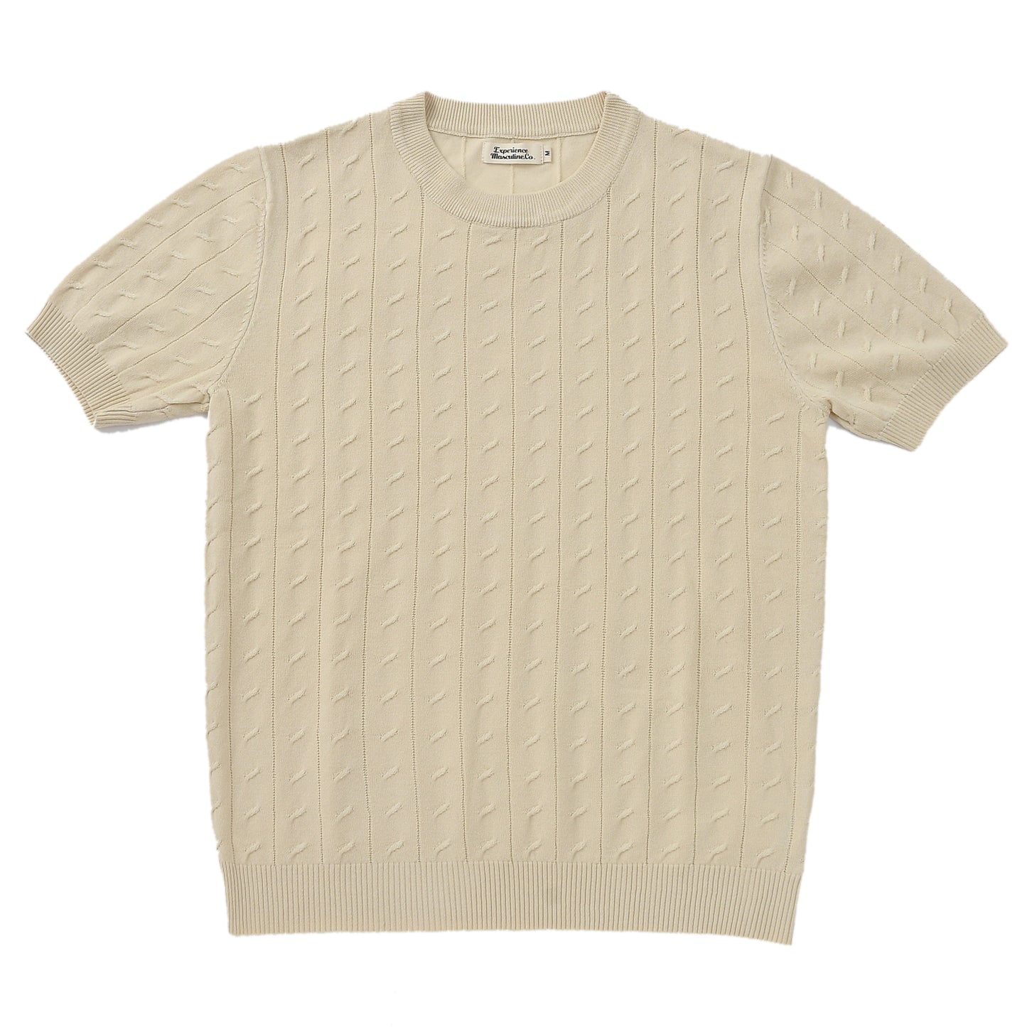 Slim American retro knit short sleeve T-shirt