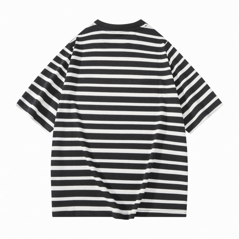 Classic horizontal striped short sleeve T-shirt