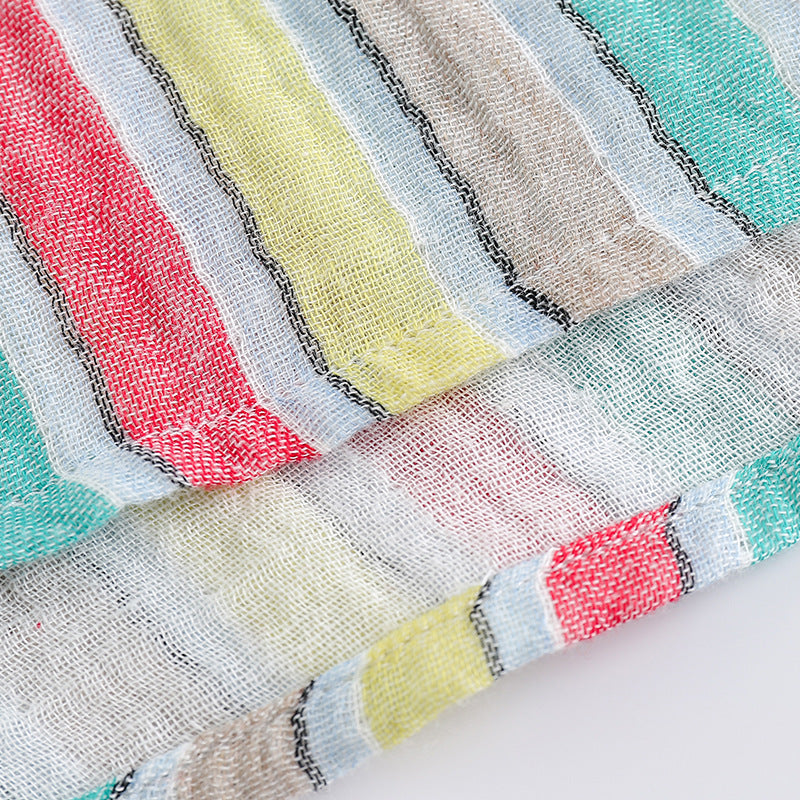 Rainbow Stripe Pocket Short Sleeve Shirt