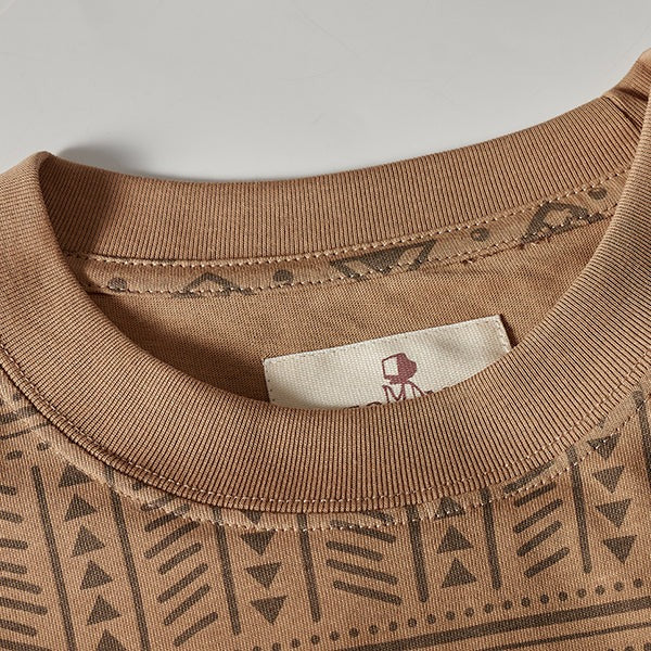 Ethnic style geometric print T-shirt
