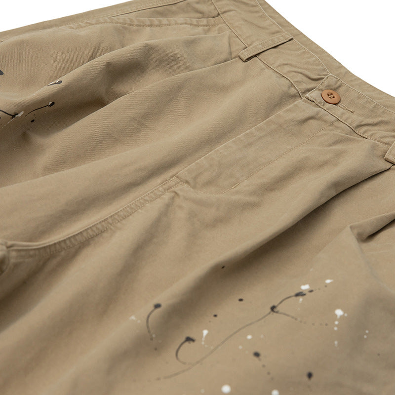 Unique vertically faded painted cargo pants