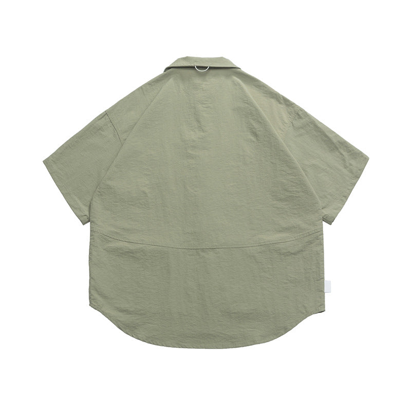 Retro Green Work Short Sleeve Shirt