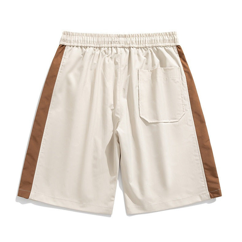 Striped color combination casual shorts