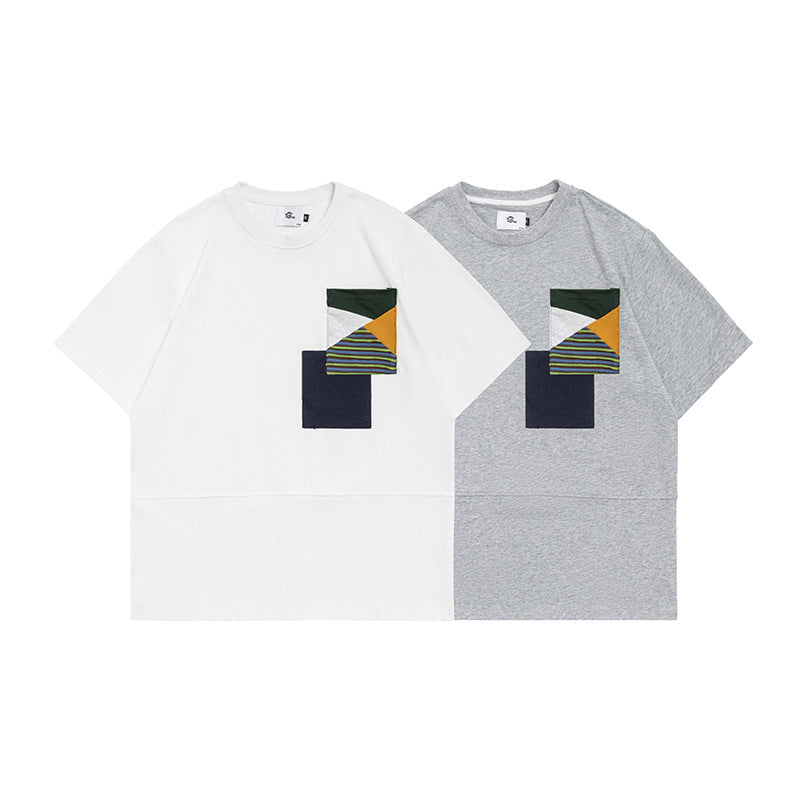 配色切替ポケットカジュアルTシャツ