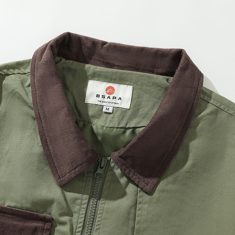 Corduroy jacket with multi-pockets