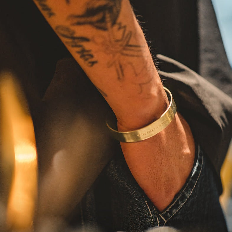 Bliss Military Engraved C-shaped Bracelet