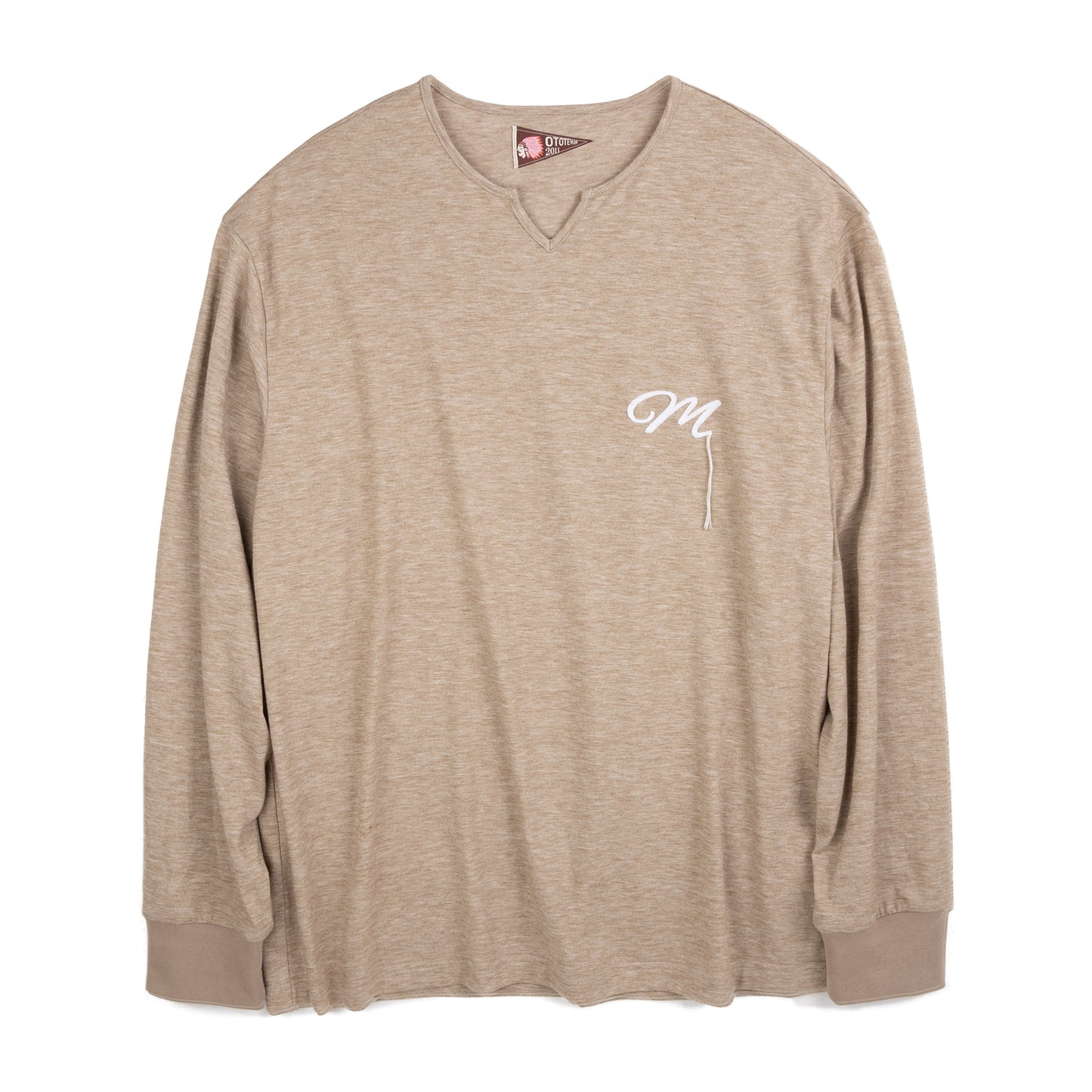 New for Fall! American Casual Embroidered V-Neck Long Sleeve T-Shirt