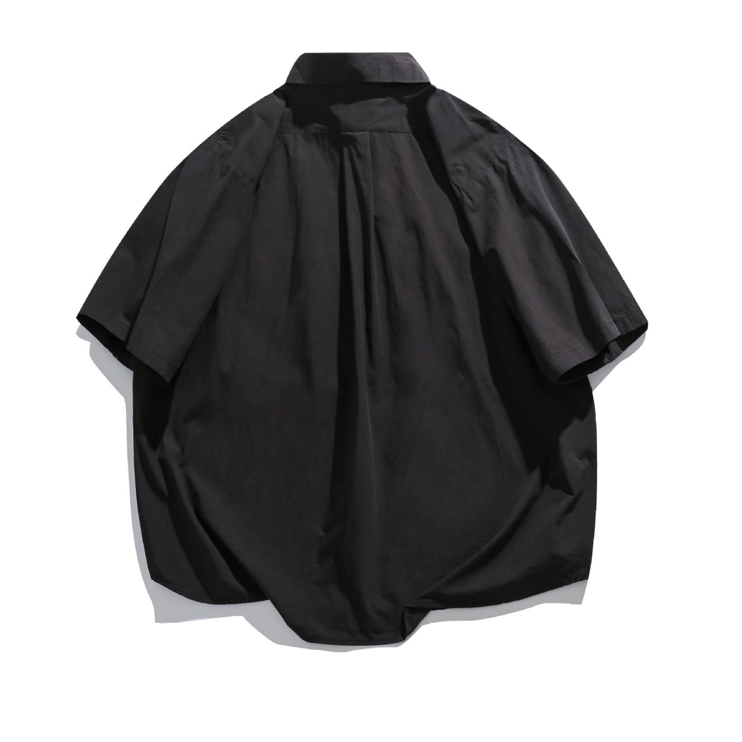 Solid color pocket work short sleeve shirt in four colors