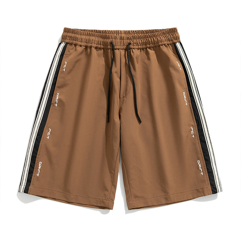 Striped color combination casual shorts