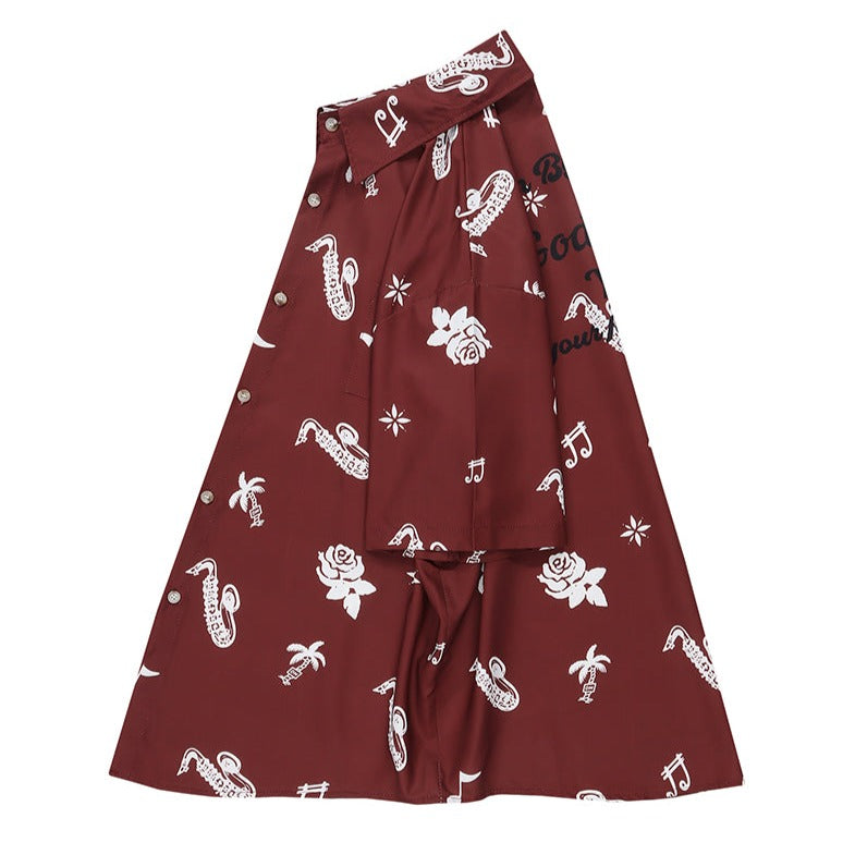 Hawaiian print short sleeve shirt