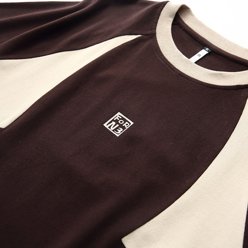Color-block casual short-sleeved T-shirt