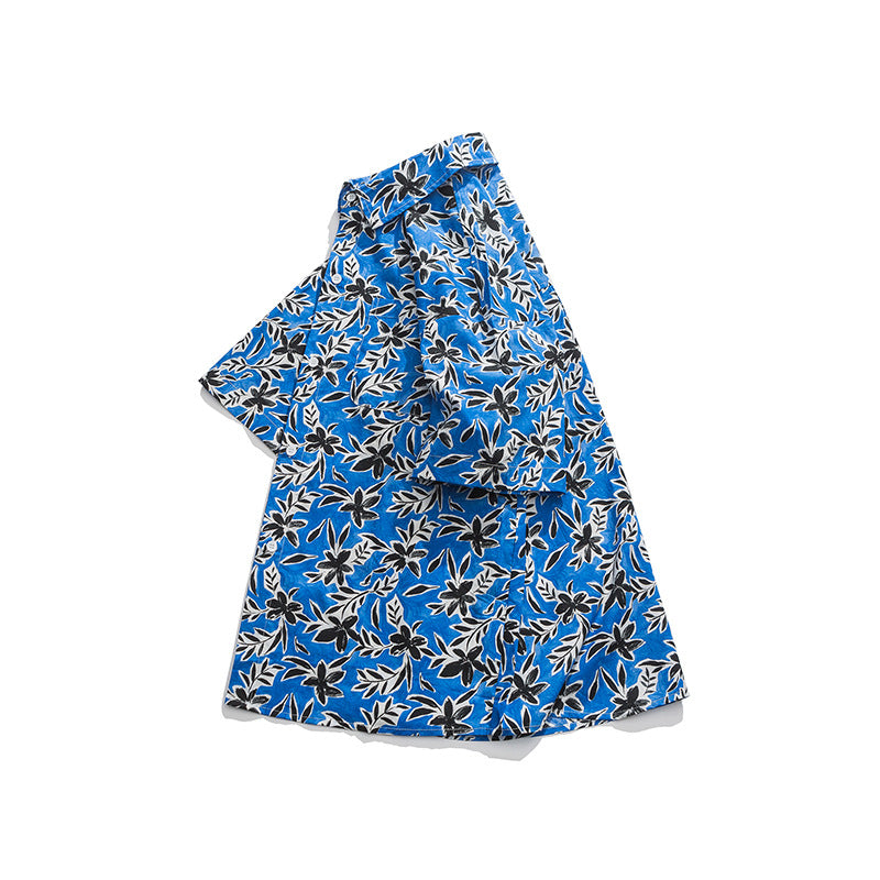 Hawaiian floral print aloha shirt