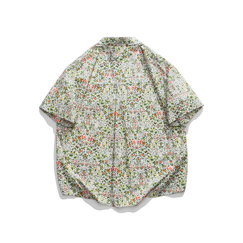 Hawaiian floral print aloha shirt