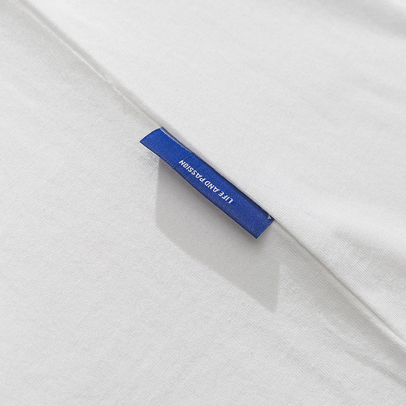 Fresh embroidered color matching short sleeve T-shirt