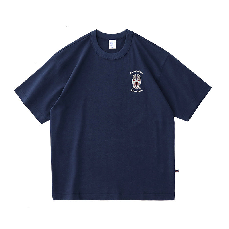 Carp streamer print short-sleeved T-shirt