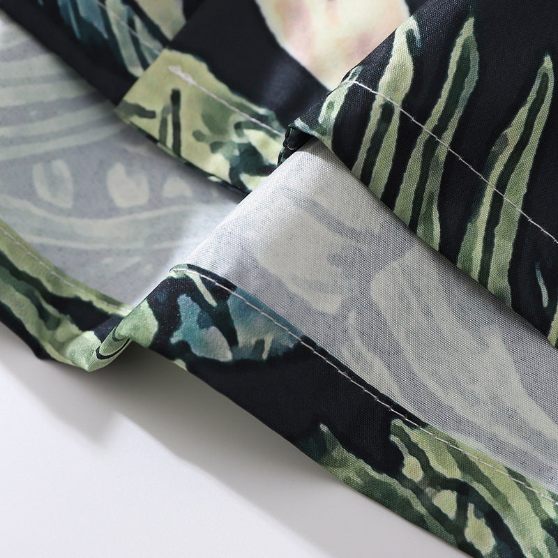 Hawaiian Cuban collar floral short sleeve shirt