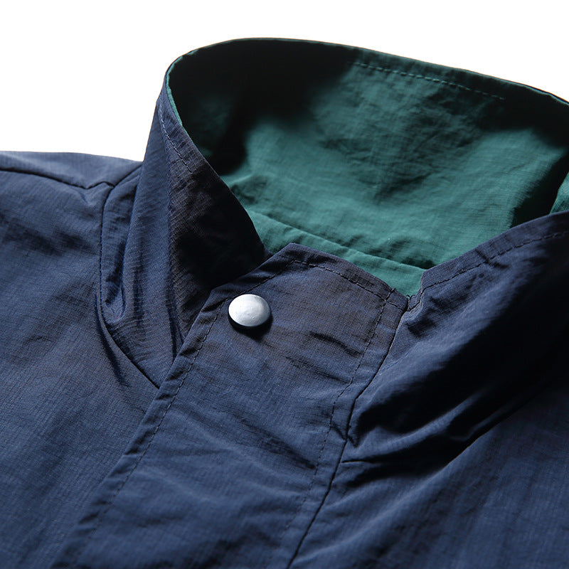Reversible Retro Zipper Work Jacket