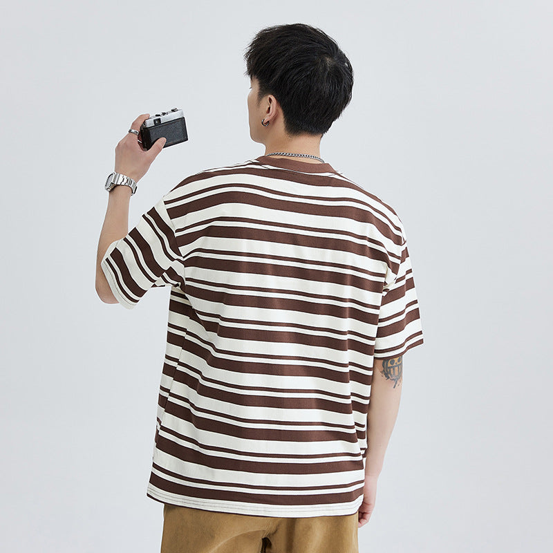 Classic horizontal striped short sleeve T-shirt