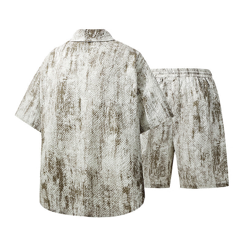 シャツ+ショートパンツ タイダイ染めセットアップ