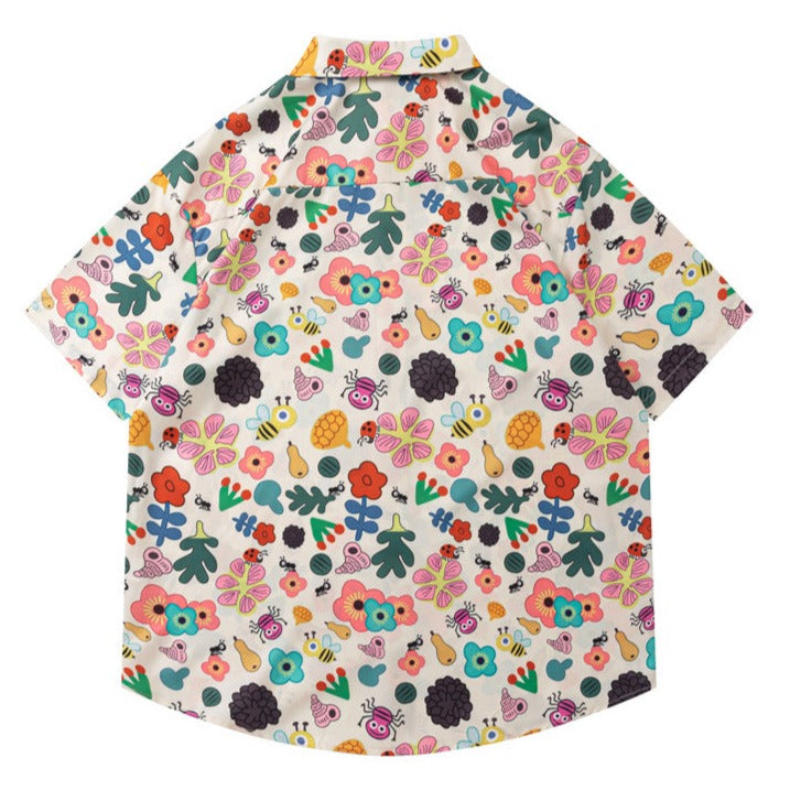 Cute floral Hawaiian short sleeve shirt