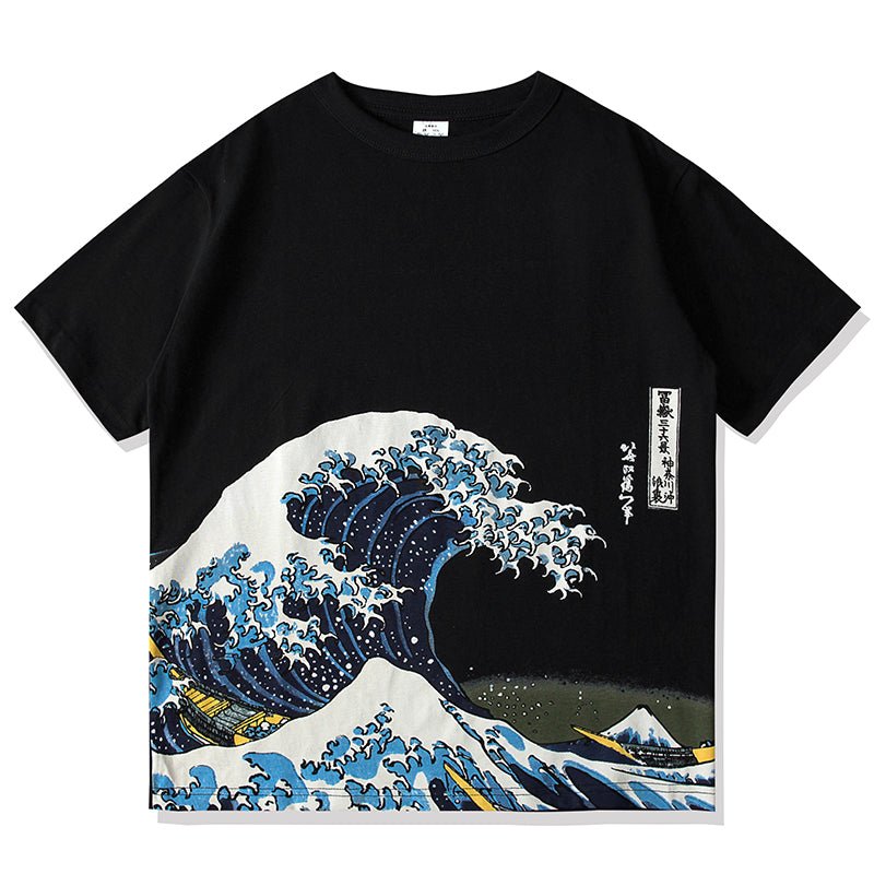 "Under the Wave off Kanagawa" Ukiyo-e style cotton T-shirt