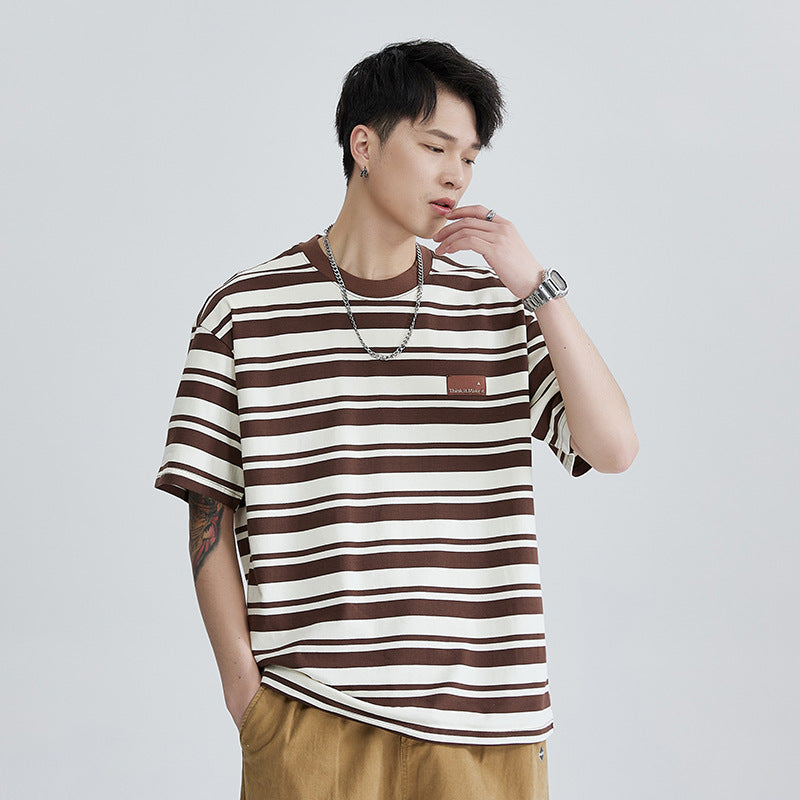 Classic horizontal striped short sleeve T-shirt