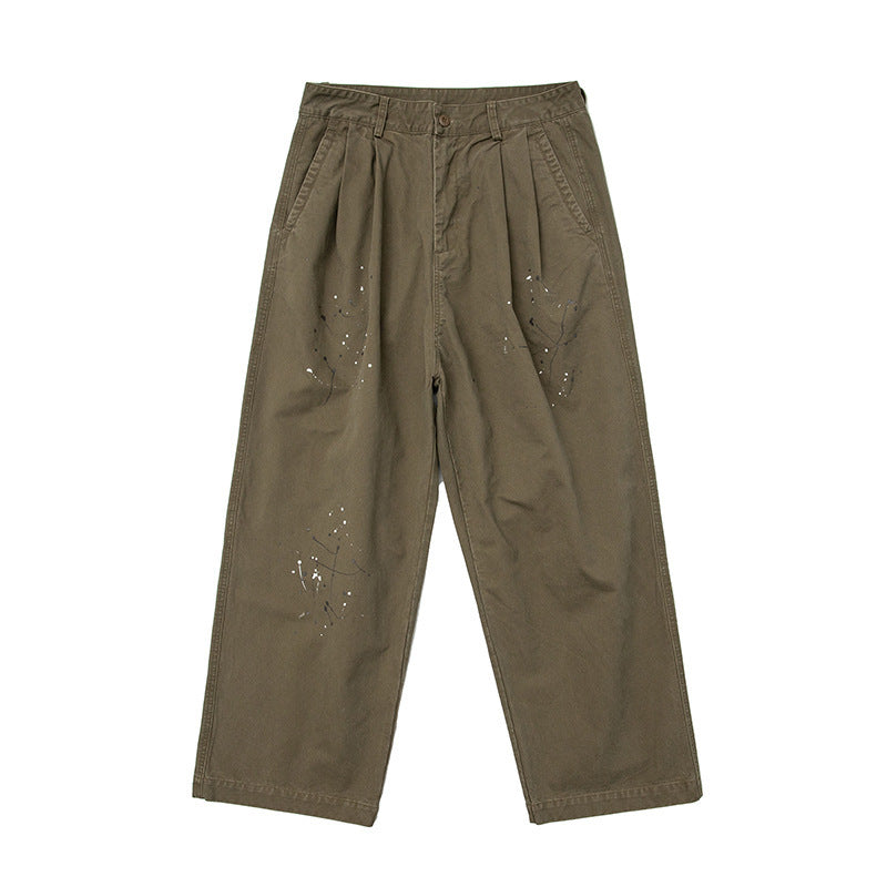 Unique vertically faded painted cargo pants