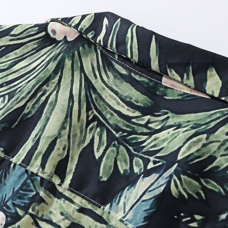 Hawaiian Cuban collar floral short sleeve shirt