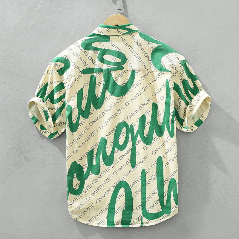 Fashion Print Short Sleeve Shirt