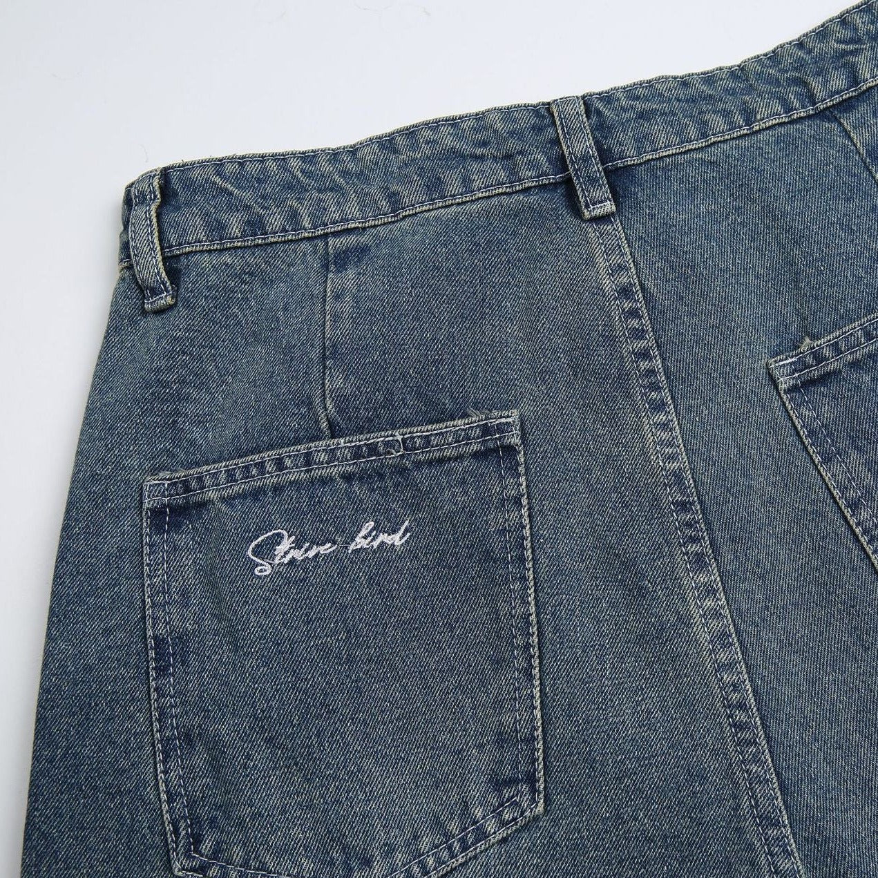 Washed Simple Straight Jeans