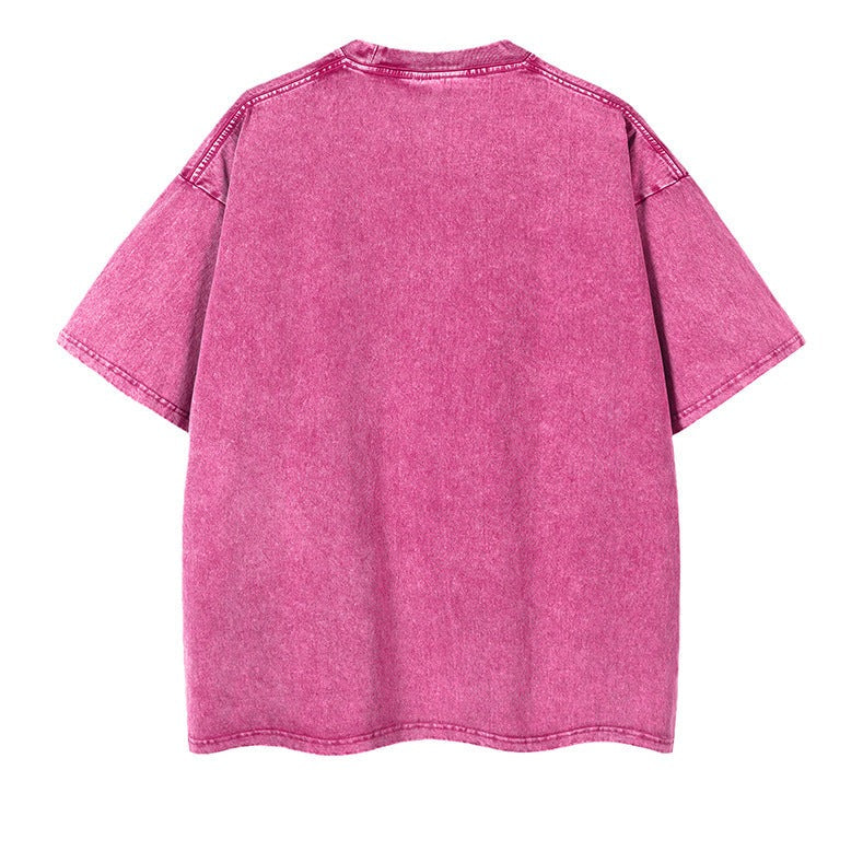 Tie-dye wash and distressed T-shirt in five colors
