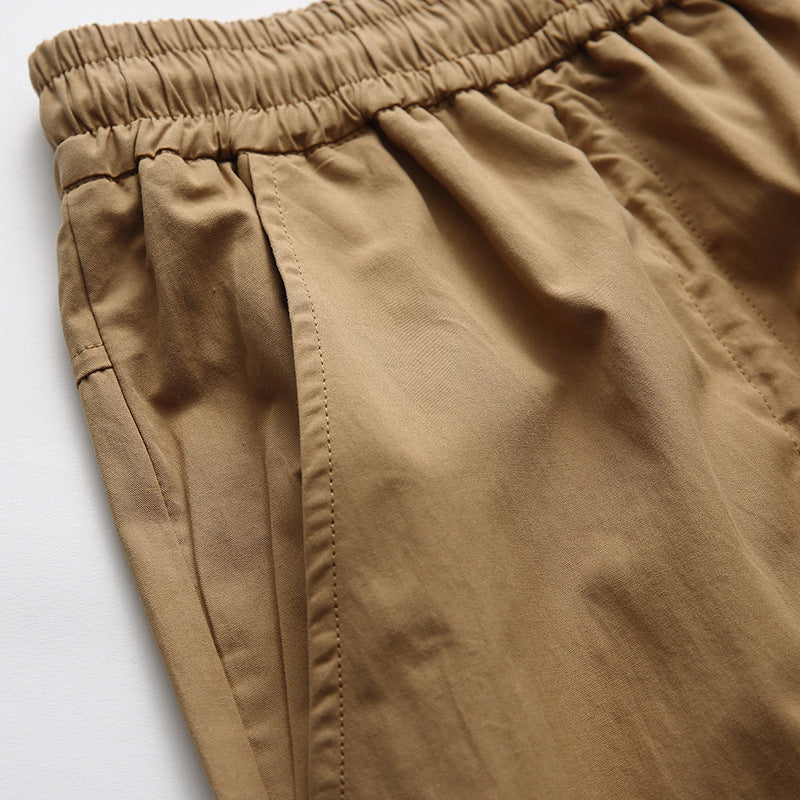 Outdoor Functional Pocket Plain Casual Shorts