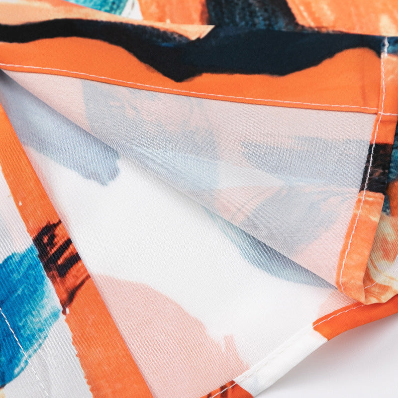 Unique graffiti pattern aloha short sleeve shirt