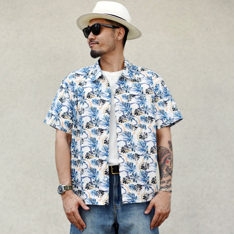 Monstera Print Cuban Shirt
