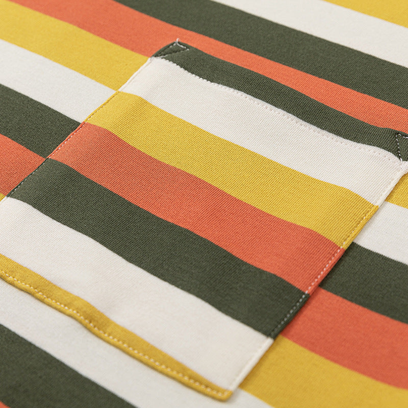 Colorful horizontal striped casual T-shirt