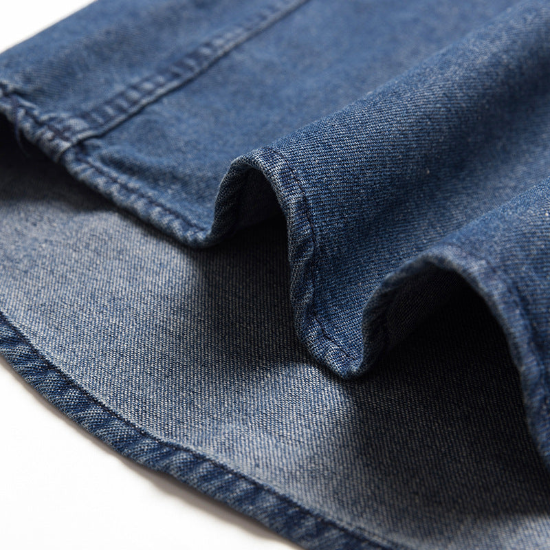 Classic retro pocket denim long sleeve shirt