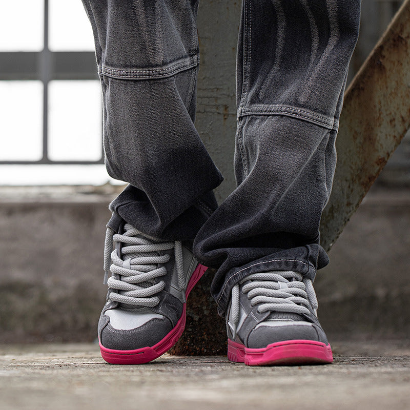 Unique casual color matching thick sole sneakers