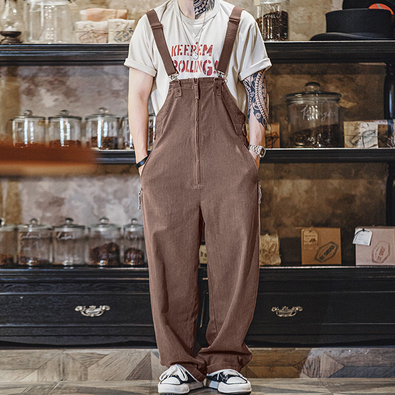 1930s Herringbone Twill Deck Overalls, Washed