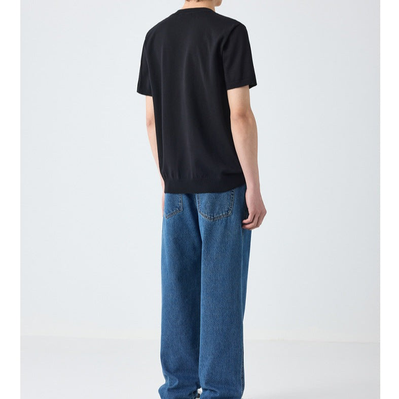High-quality new striped pocket T-shirt