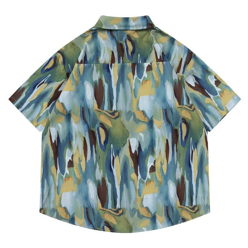 Hawaiian print short sleeve shirt